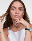 Daniel Wellington Crystalline Bezel Green Croc Rose Gold Watch