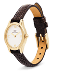 Daniel Wellington Ophelia Mini Dark Brown Lizard White Guilloché Gold