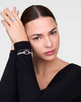 Daniel Wellington Quadro Mini Arch 3-link Onyx Sunray Silver