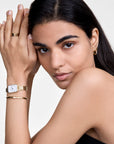 Daniel Wellington Quadro Roman Numerals 20x26 5-Link G White Watch