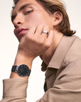 Daniel Wellington Classic Piano Link Onyx Silver Watch