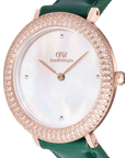 Daniel Wellington Crystalline Bezel Green Croc Rose Gold Watch