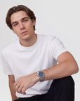 Daniel Wellington Iconic GMT Link Brushed Bezel Silver
