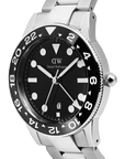 Daniel Wellington Iconic GMT Link Black Ceramic Bezel Silver