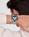 Daniel Wellington Iconic Chronograph Arch 5-Link Arctic Panda Silver