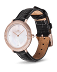 Daniel Wellington Crystalline Bezel Black Croc Rose Gold Watch
