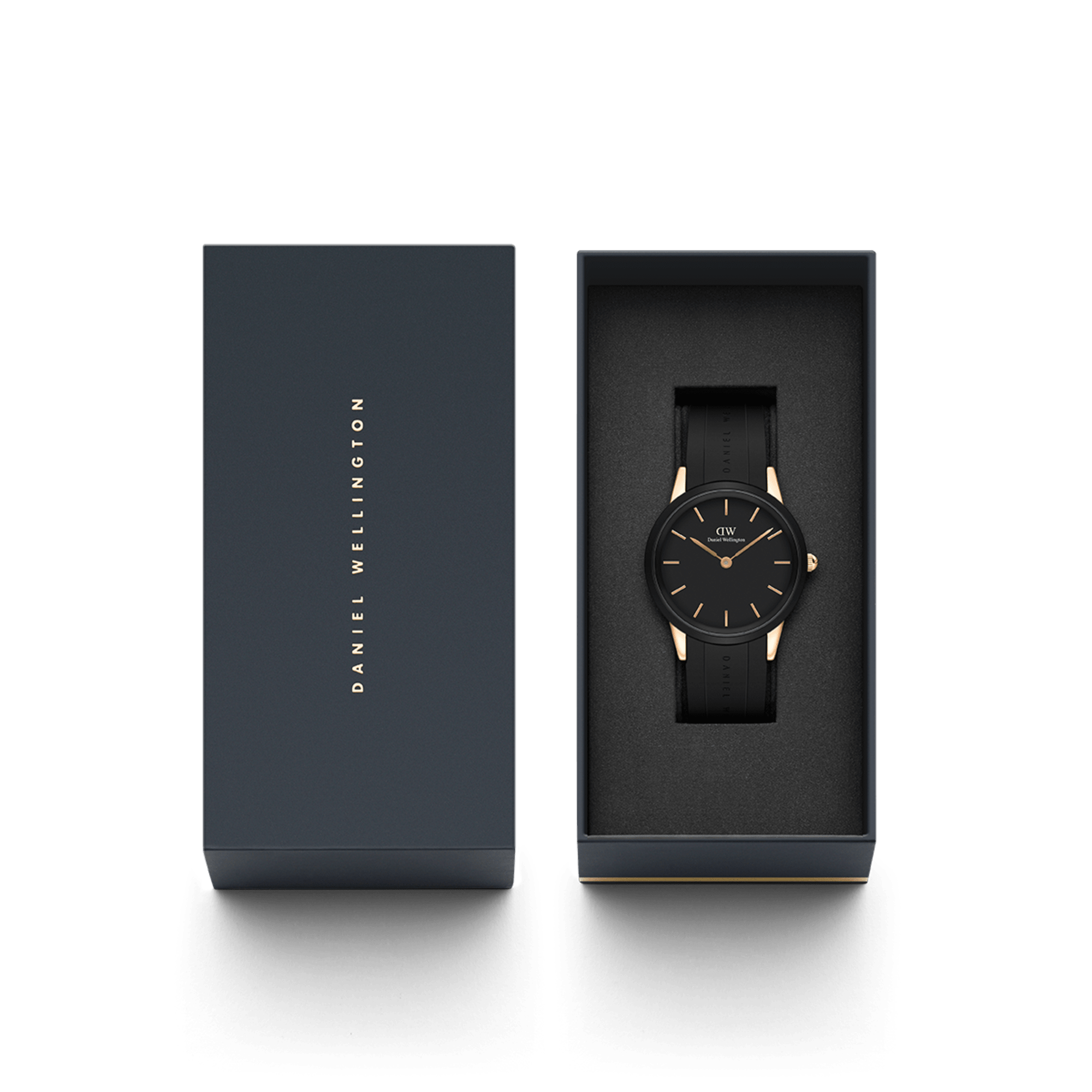 Daniel Wellington Iconic Motion 40 Rose Gold & Black Watch