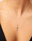 9CT MARIA CROSS NECKLACE