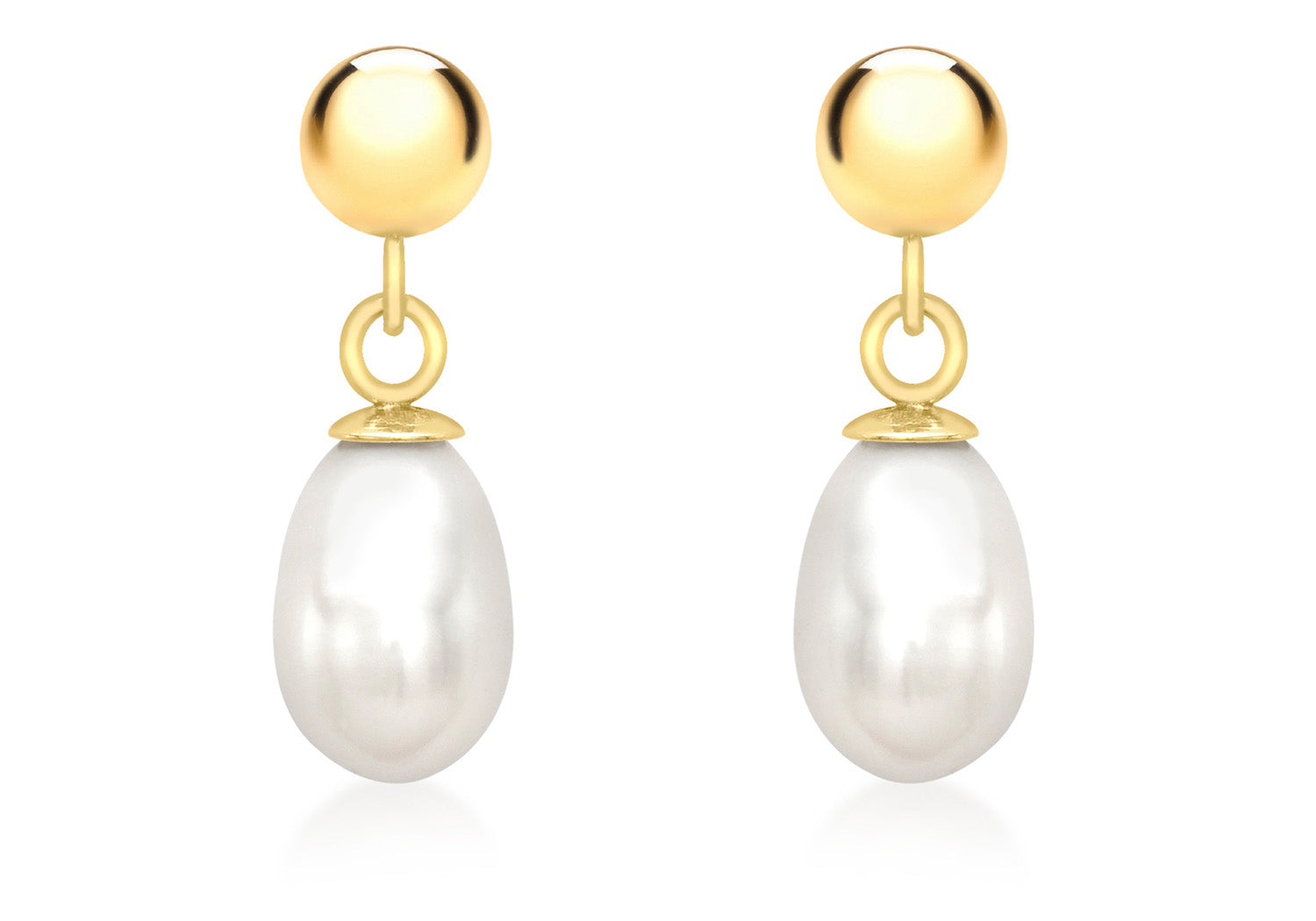 9CT PETA PEARL DROP EARRINGS