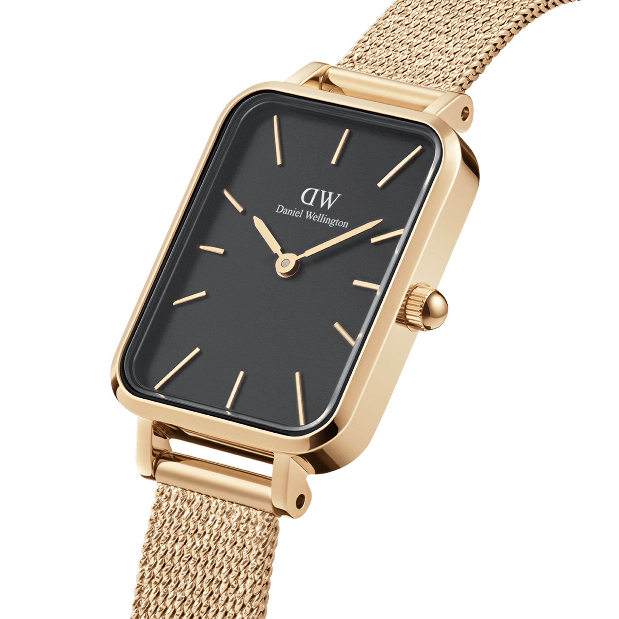 Daniel Wellington Quadro 20X26 Pressed Evergold Gold & White Watch
