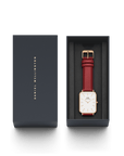 Daniel Wellington Quadro 29x36.5 Pressed Suffolk Rose Gold & White Watch