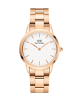 Daniel Wellington Iconic Link 36 Rose Gold & White Watch