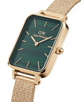 Daniel Wellington Quadro 20X26 Pressed Evergold Gold & Green Watch