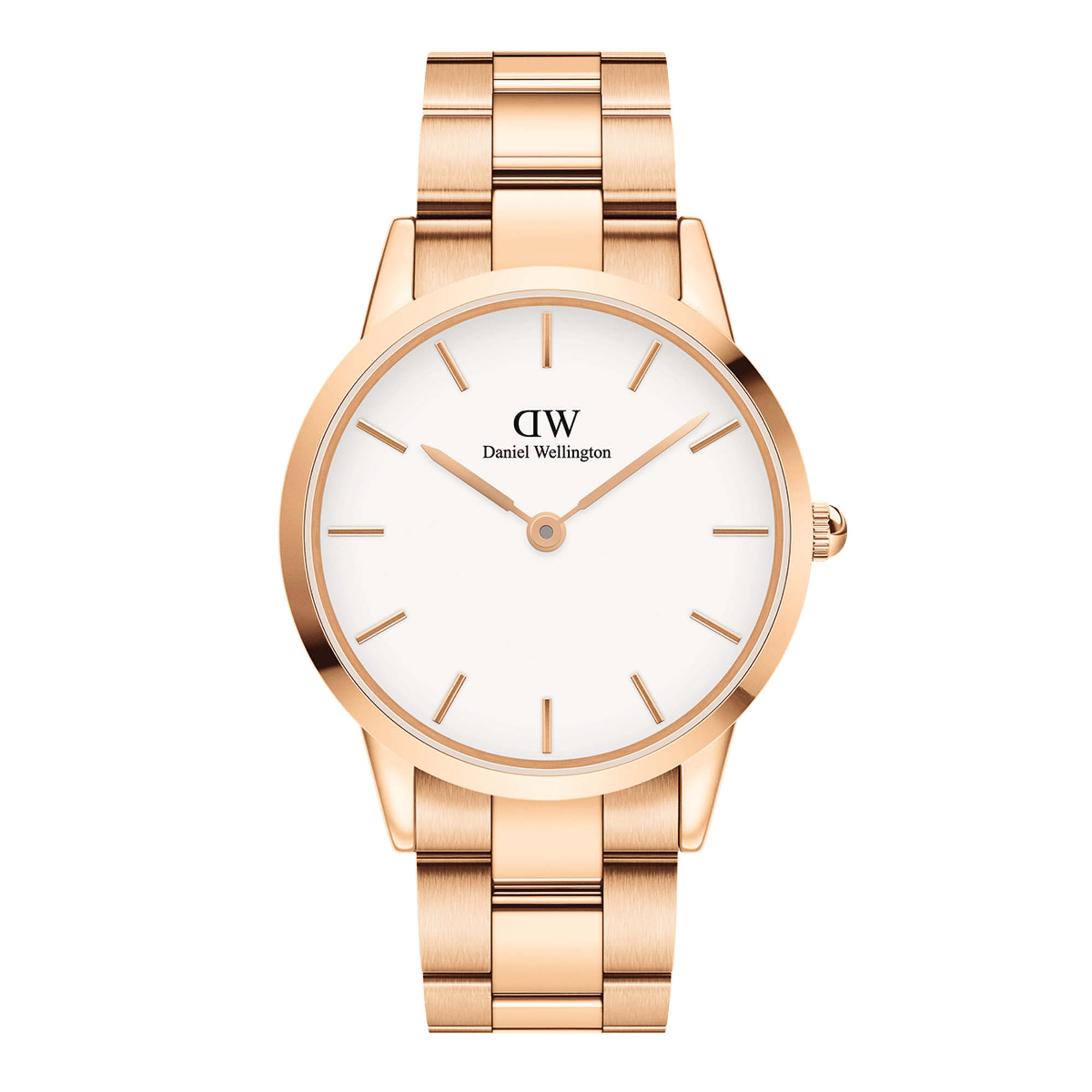 Daniel Wellington Iconic Link 36 Rose Gold & White Watch