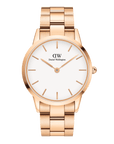 Daniel Wellington Iconic Link 36 Rose Gold & White Watch