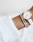 Daniel Wellington Emalie Bracelet Satin White Rose Gold Medium