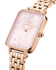 Daniel Wellington Quadro Lumine 20x26 5-Link Rose Gold & Mother of Pearl Pink Watch