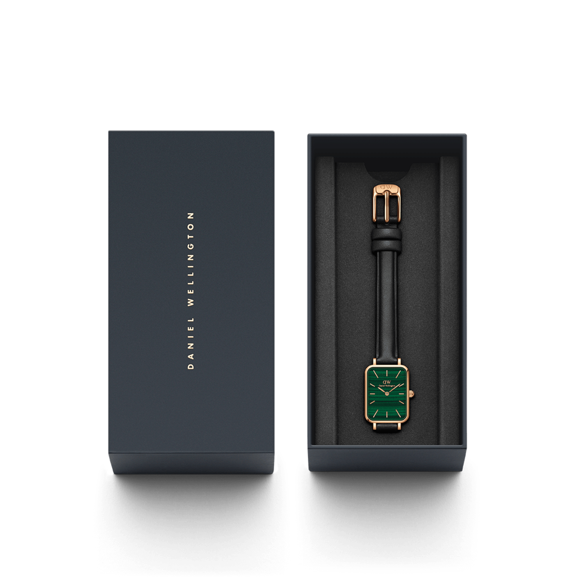 Daniel Wellington Quadro 20X26 Pressed Sheffield Rose Gold & Green Watch