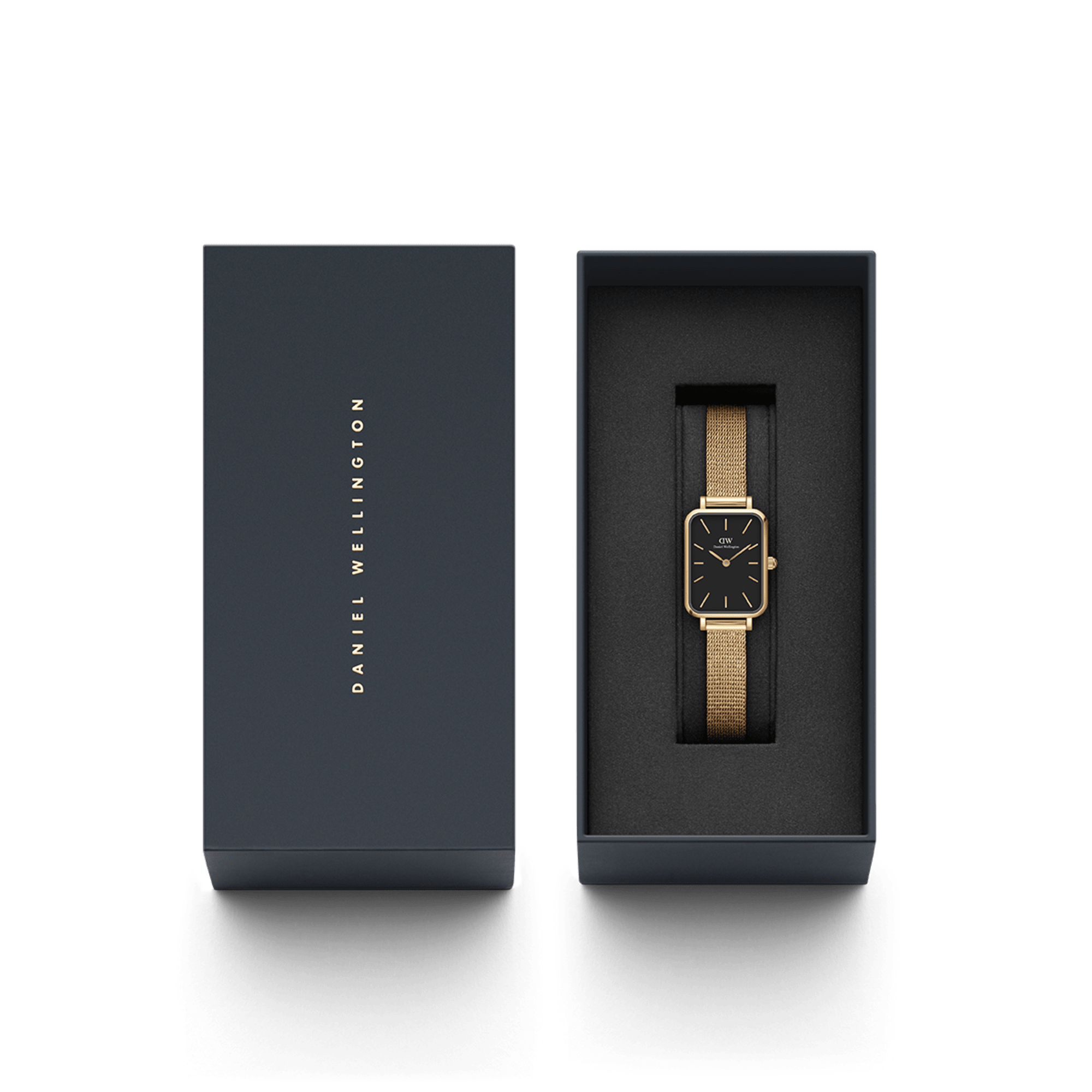 Daniel Wellington Quadro 20X26 Pressed Evergold Gold & White Watch