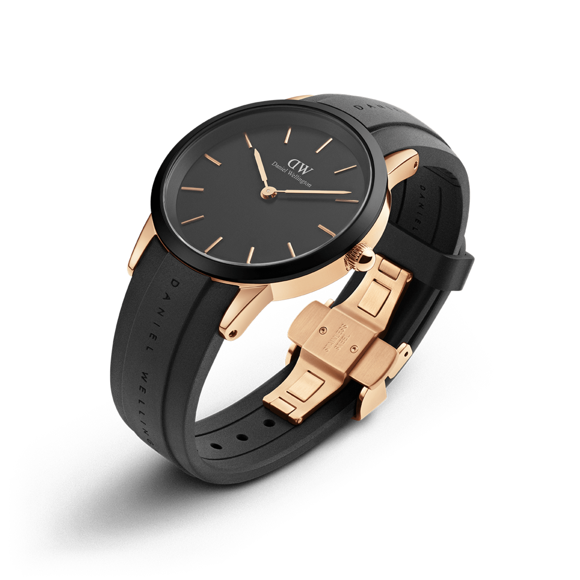 Daniel Wellington Iconic Motion 40 Rose Gold & Black Watch