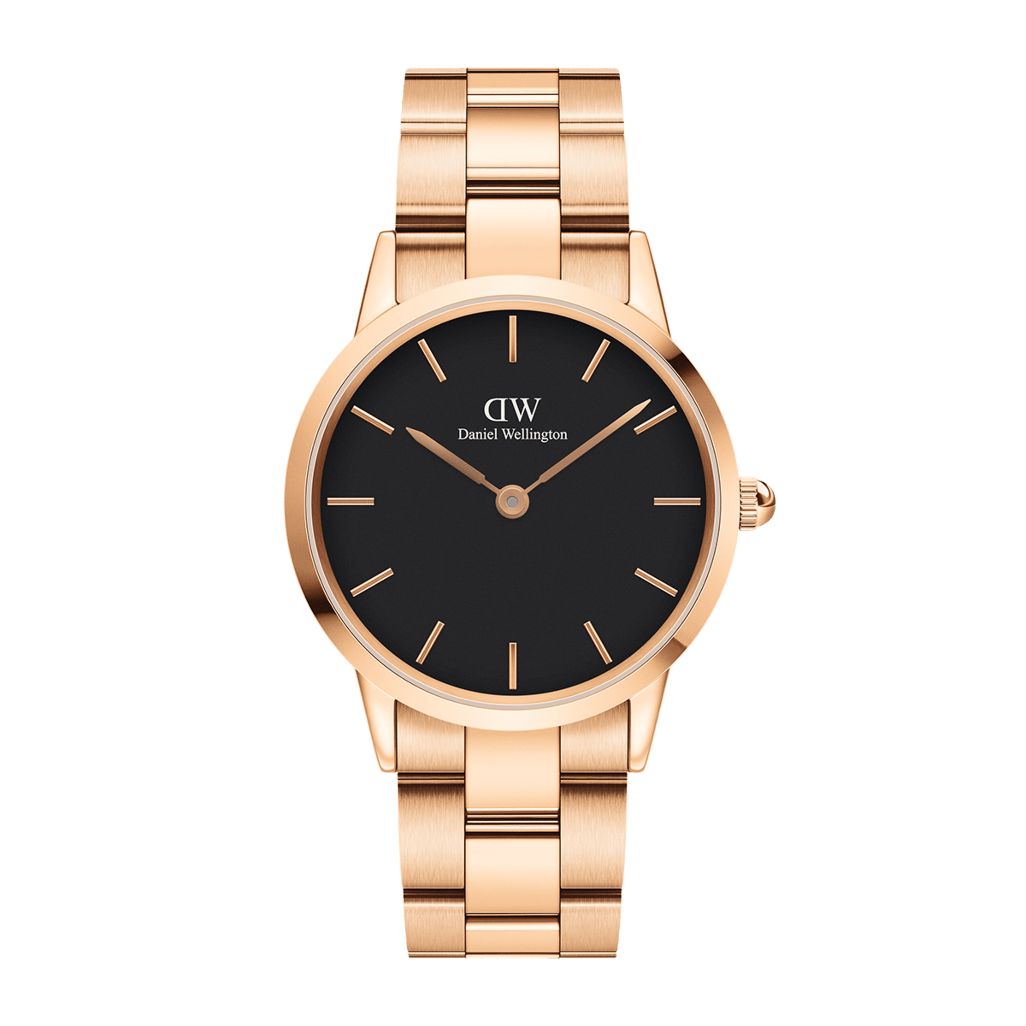 Daniel Wellington Iconic Link 36 Rose Gold & Black Watch