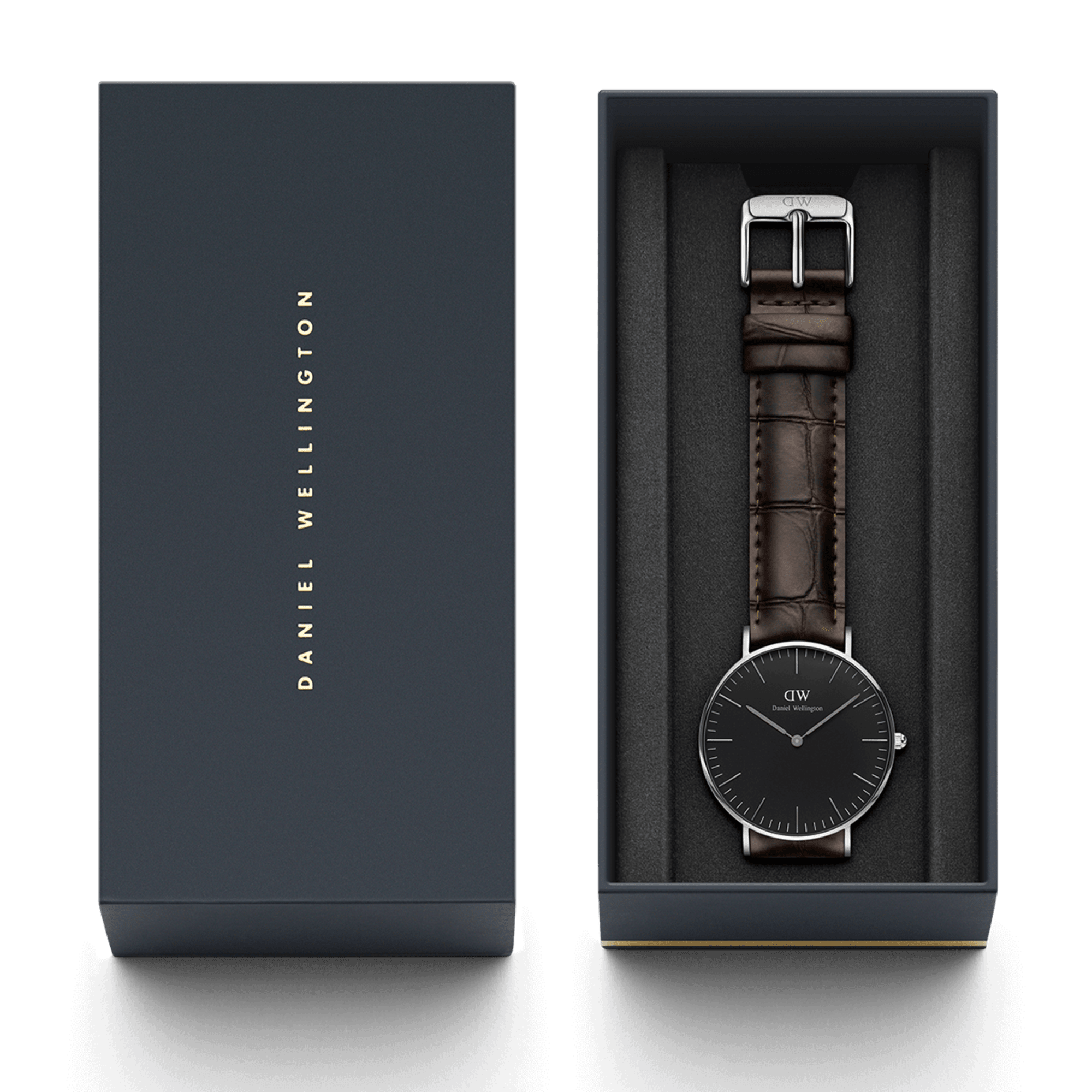 Daniel Wellington Classic 36 York Silver & Black Watch