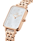 Daniel Wellington Quadro Lumine 20x26 5-Link Rose Gold & Mother of Pearl White Watch