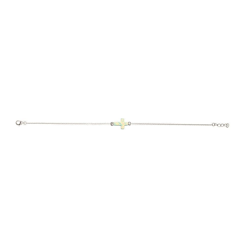 S/S OPALITE CROSS BRACELET
