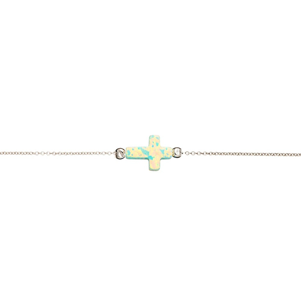 S/S OPALITE CROSS BRACELET