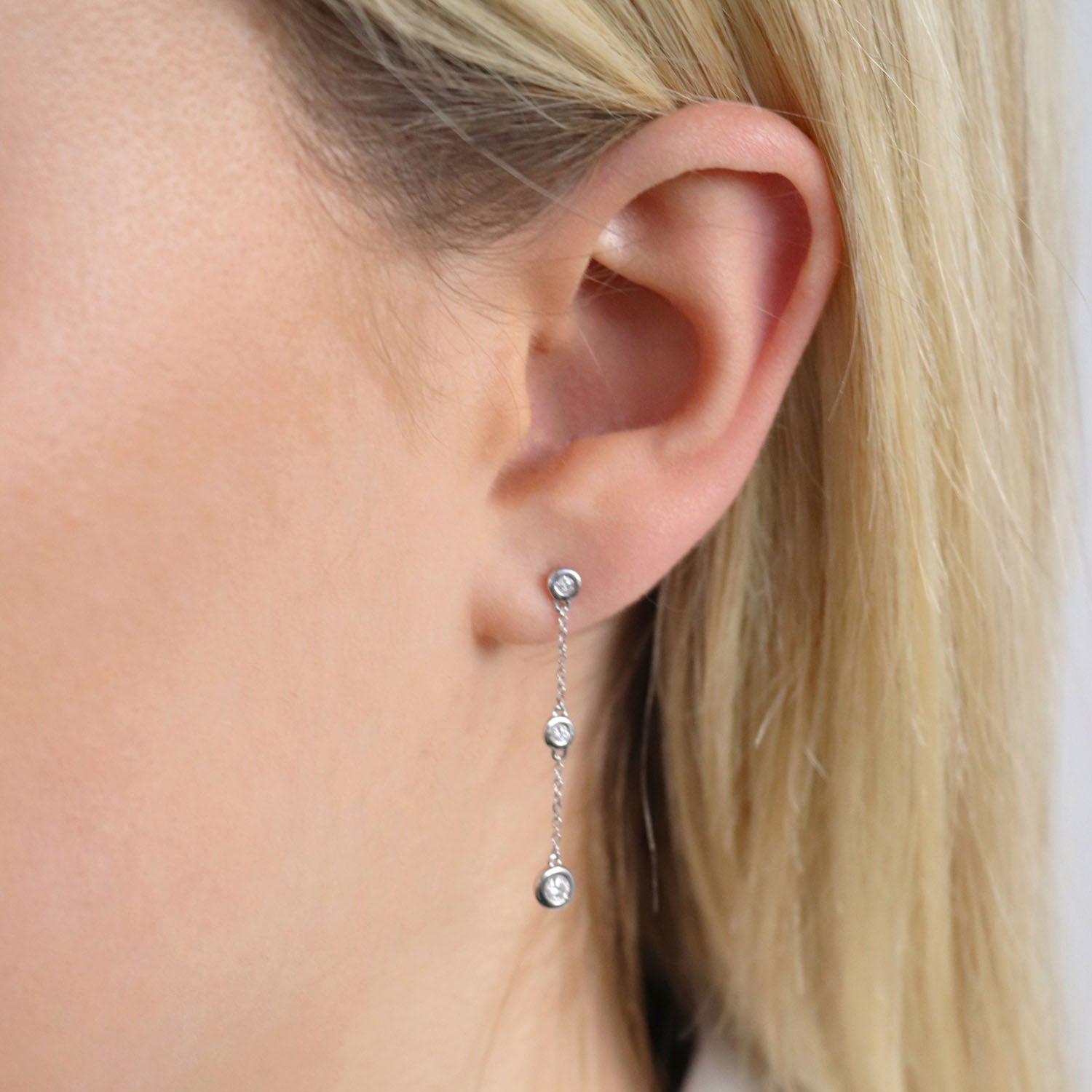 9CT MELODY DIAMOND DROP EARRINGS