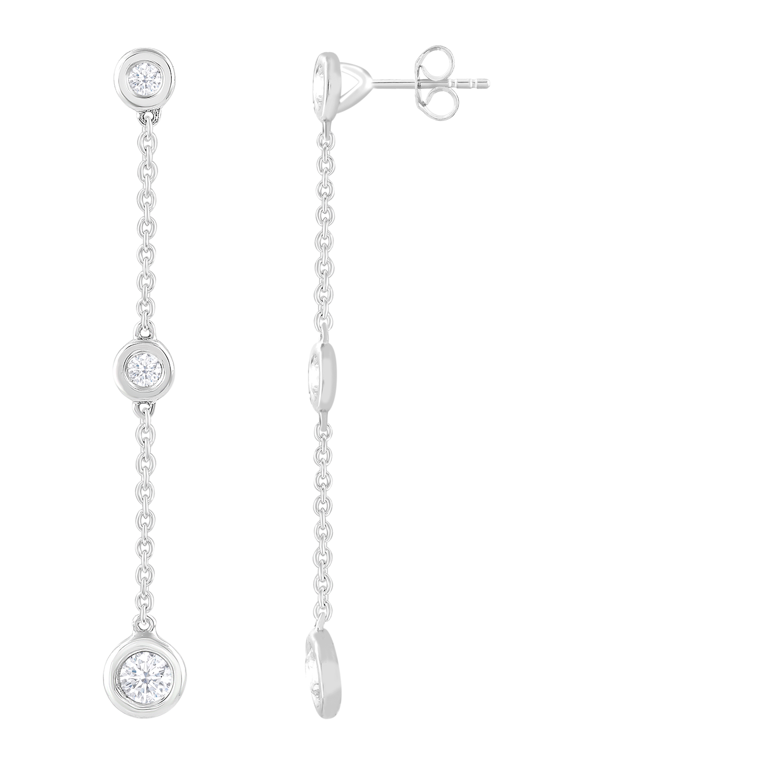 9CT MELODY DIAMOND DROP EARRINGS