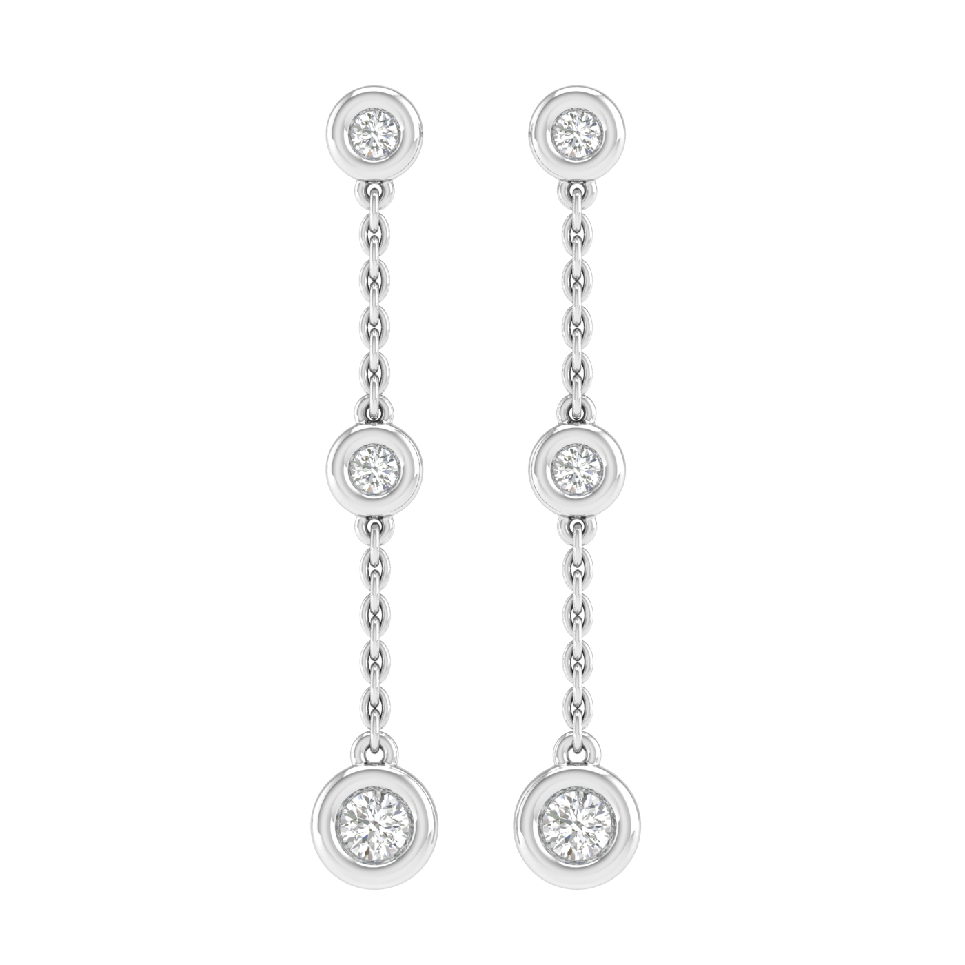 9CT MELODY DIAMOND DROP EARRINGS
