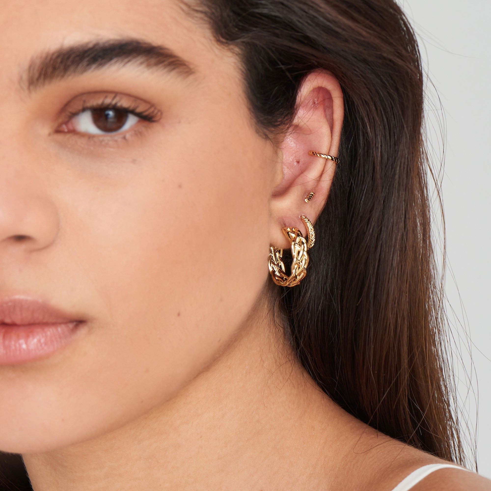 Ania Haie Gold Rope Bar Stud Earrings