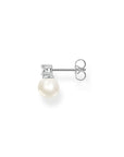 Thomas Sabo Single ear stud pearls and white stone silver