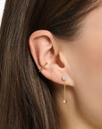 Thomas Sabo Single ear stud with pendant stone long gold