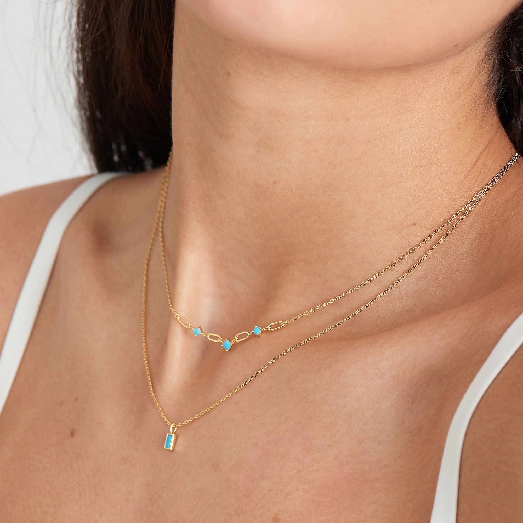 Ania Haie Turquoise Gold Link Necklace
