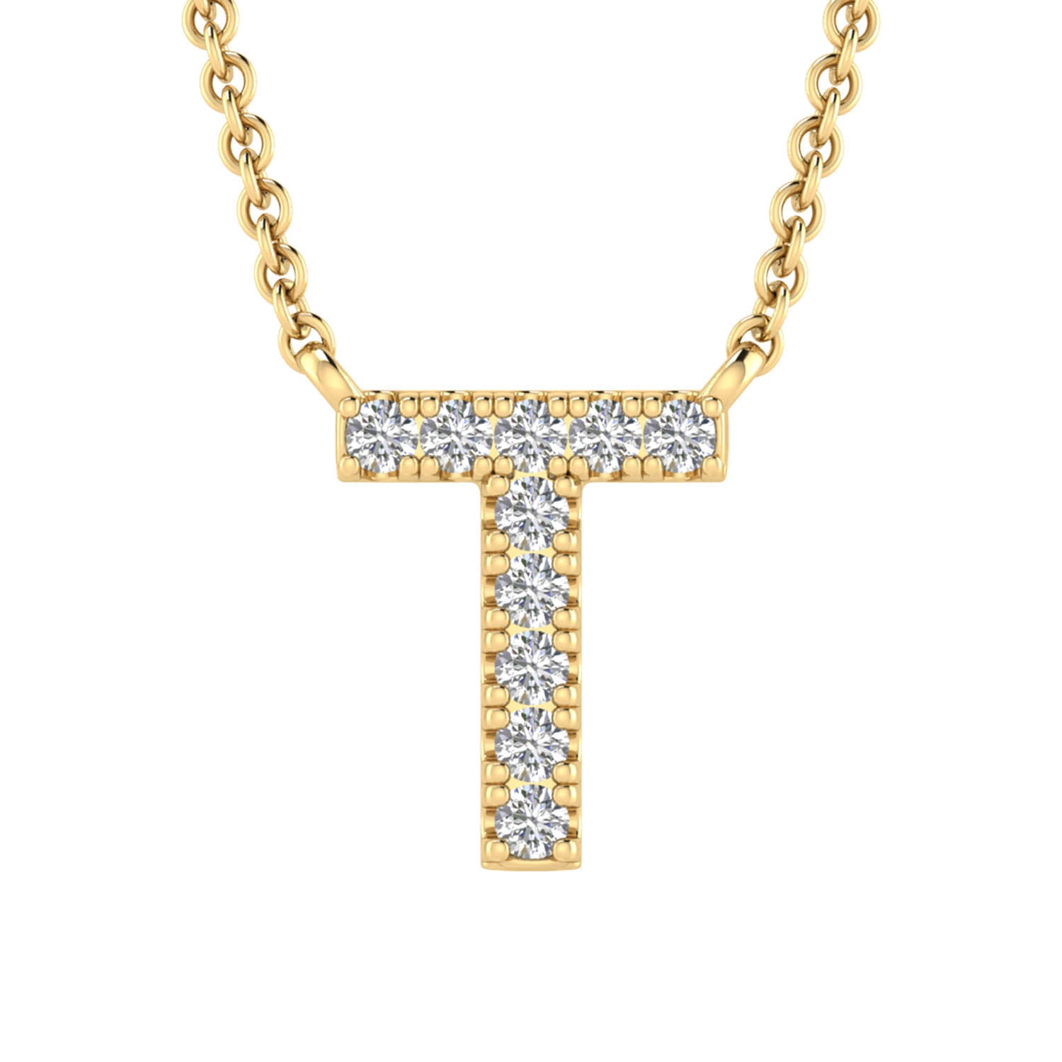 9CT DIAMOND INITIAL NECKLACE