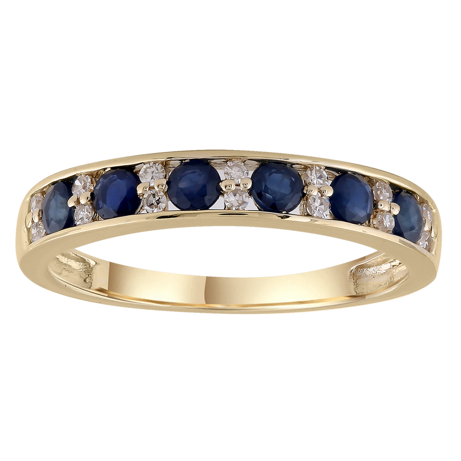 9CT BRITTANIA SAPPHIRE & DIAMOND RING