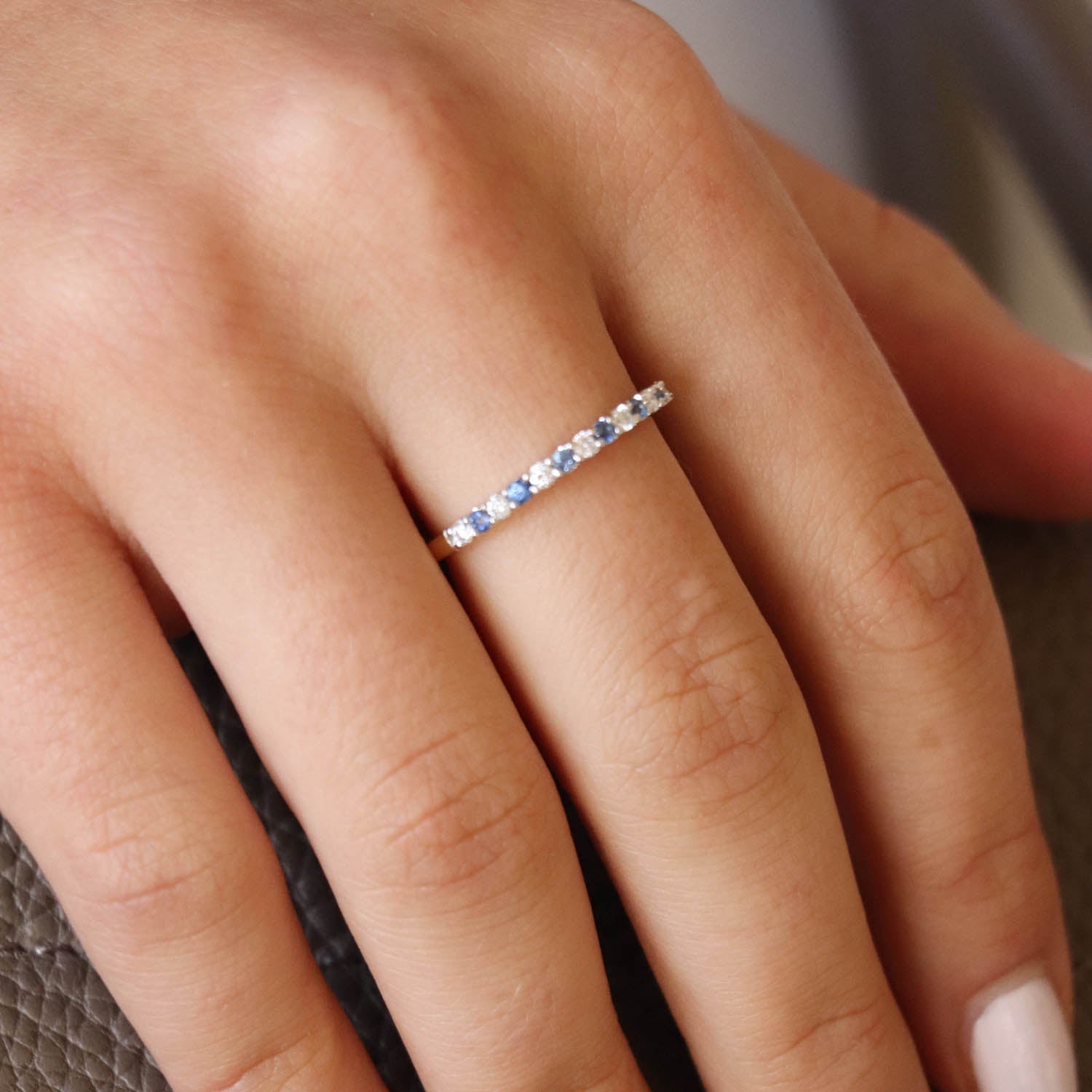 9CT MYRA SAPPHIRE & DIAMOND RING