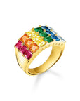 THOMAS SABO Ring colourful stones pavé gold