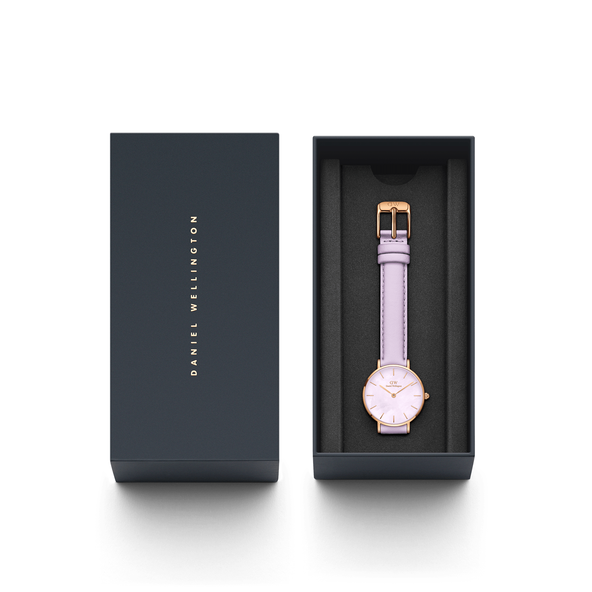 Daniel Wellington Petite 28 Purple Leather & Rose Gold Mother of Pearl Watch