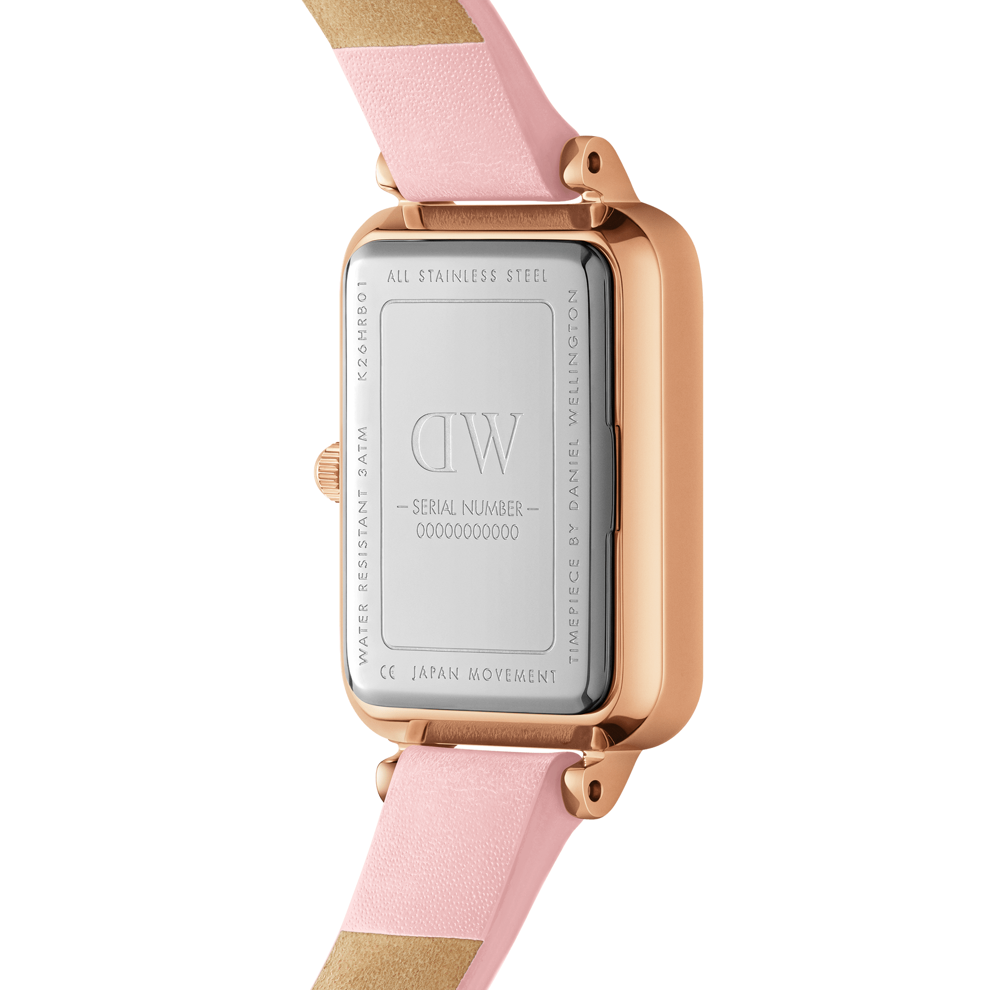 Daniel Wellington Quadro Pink Leather & Rose Gold Mother of Pearl Watch