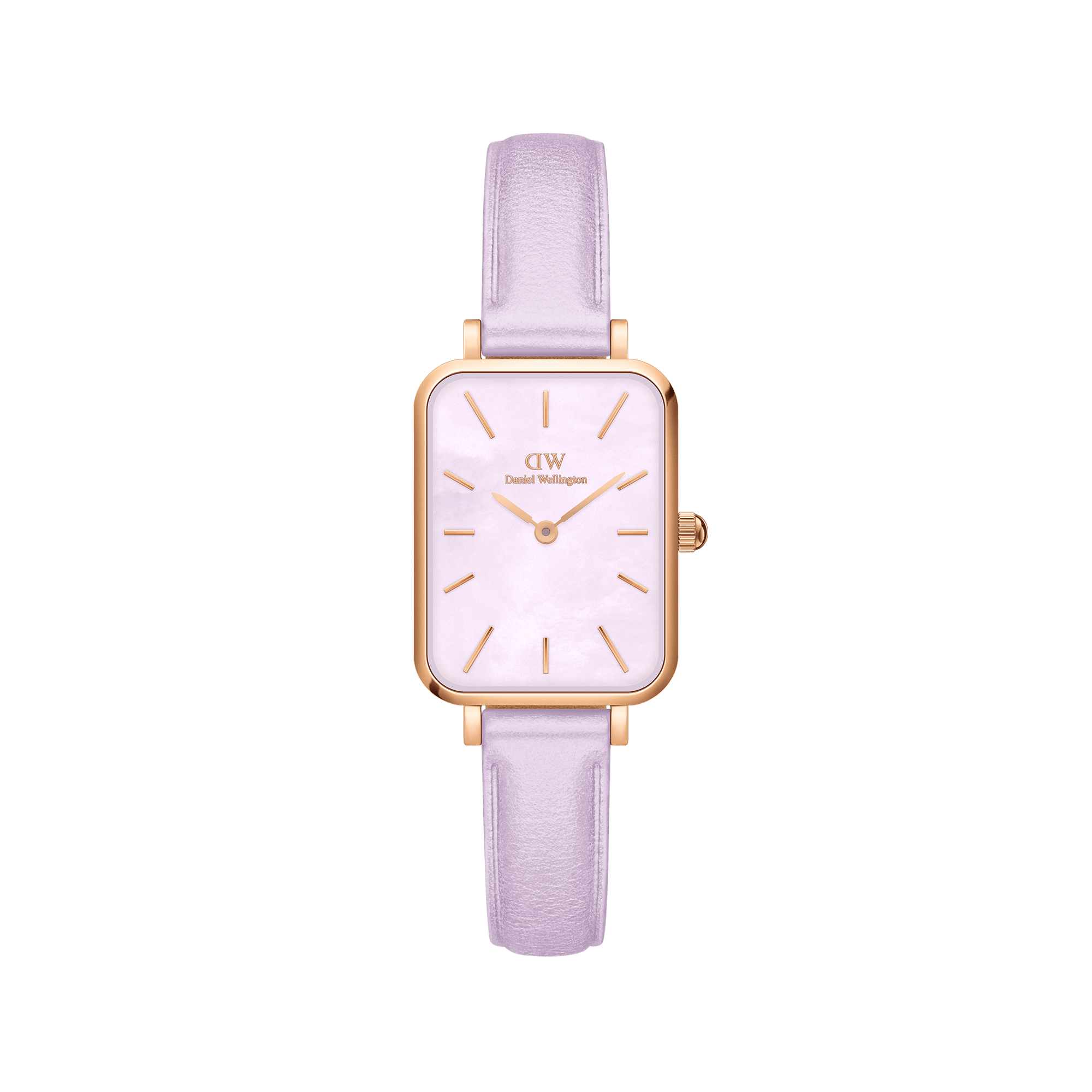 Daniel Wellington Quadro Purple Leather & Rose Gold Mother of Pearl Watch