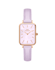Daniel Wellington Quadro Purple Leather & Rose Gold Mother of Pearl Watch