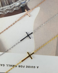 PLAIN CROSS BRACELET - STERLING SILVER