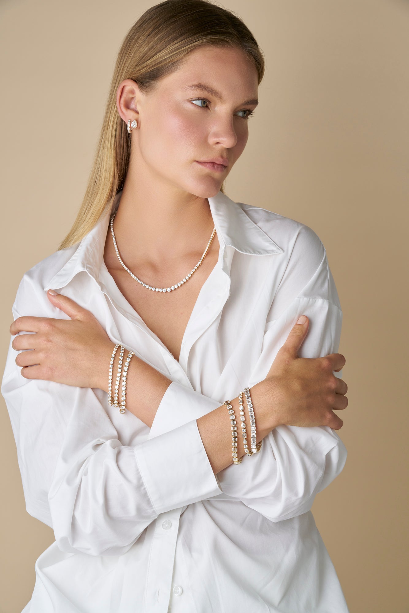 HEIRLOOM 15CT GRADUATED DIAMOND TENNIS NECKLACE- SOLID GOLD