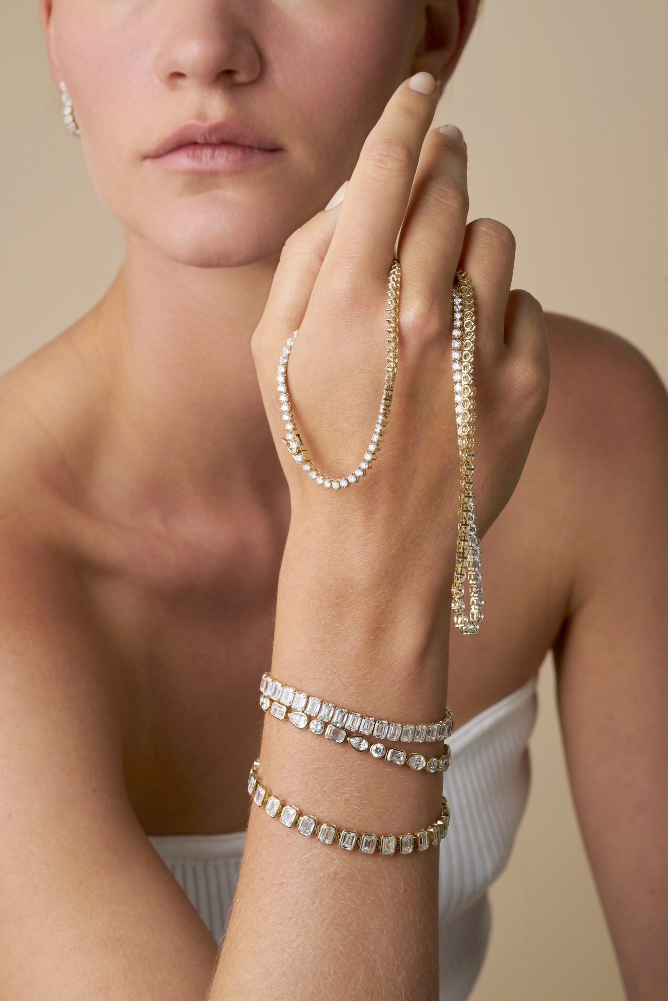 HEIRLOOM 15CT GRADUATED DIAMOND TENNIS NECKLACE- SOLID GOLD