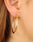 9CT GRACE HOOP EARRINGS