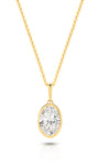 1CT BEZEL OVAL DIAMOND PENDANT - SOLID GOLD