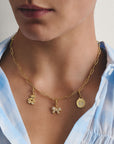 Gold-Plated Teddy Bear Charm with White Zirconia